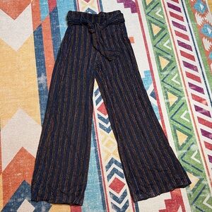& Other Stories Black and Blue Striped Pants